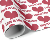 愛は愛の赤いハート ラッピングペーパー (ロールコーナー)