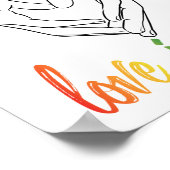 愛は愛を保持する手のハートラインアートプライドポー ポスター (角)