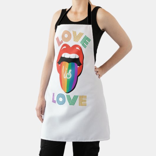 愛は愛カッコいいLGBTQカラフルプライド月 エプロン (インサイチュ)