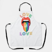 愛は愛カッコいいLGBTQカラフルプライド月 エプロン (正面)