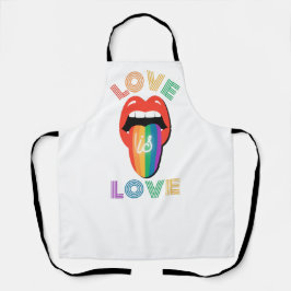 愛は愛カッコいいLGBTQカラフルプライド月 エプロン
