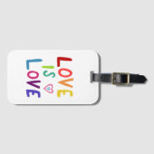 愛は愛カラフルとカッコいいおもしろい虹 ラゲッジタグ (正面横)