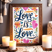 愛は愛カラフルLGBTQウォールアート ポスター