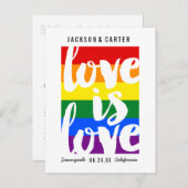 愛は愛ゲイプライドフラグ日付を保存 案内ポストカード (正面/裏面)