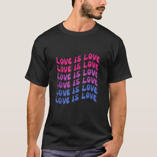 愛は愛バイセクシュアル微妙なBiプライドLGBTゲイPri Tシャツ (正面)
