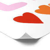 愛は愛ピンクカラフルパープルレズビアンプライド ポスター (角)