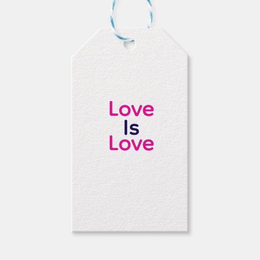 愛は愛ピンク紫のカラフルプライドLGBTQゲイ ギフトタグ (正面)