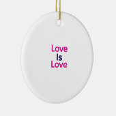 愛は愛ピンク紫のカラフルプライドLGBTQゲイ セラミックオーナメント (右)
