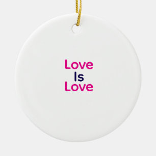 愛は愛ピンク紫のカラフルプライドLGBTQゲイ セラミックオーナメント