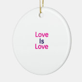 愛は愛ピンク紫のカラフルプライドLGBTQゲイ セラミックオーナメント (左)