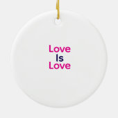 愛は愛ピンク紫のカラフルプライドLGBTQゲイ セラミックオーナメント (裏面)