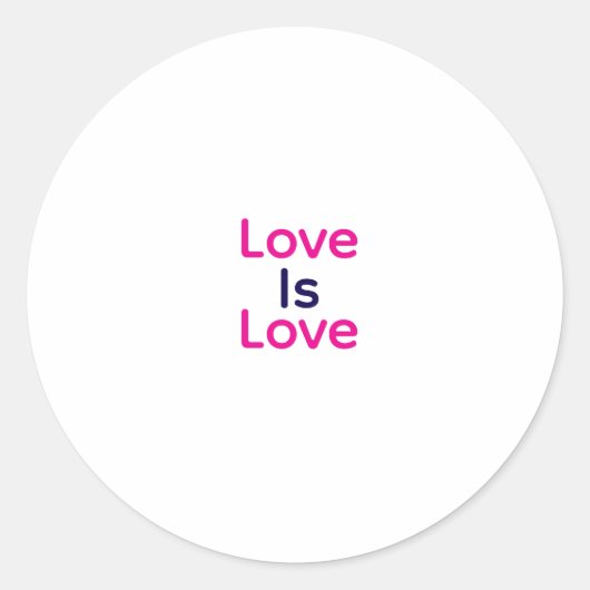 愛は愛ピンク紫のカラフルプライドLGBTQゲイ ラウンドシール (正面)