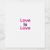 愛は愛ピンク紫のカラフルプライドLGBTQゲイ ワインラベル (シングルラベル)