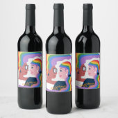 愛は愛プライドバレンタインデー ワインラベル (ボトル)