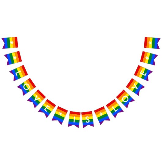 愛は愛レインボーフラッグLGBTプライド結婚披露宴 バンティングフラッグ (全)