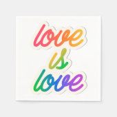 愛は愛レインボーLGBT - カラフルゲイプライド スタンダードカクテルナプキン (正面)