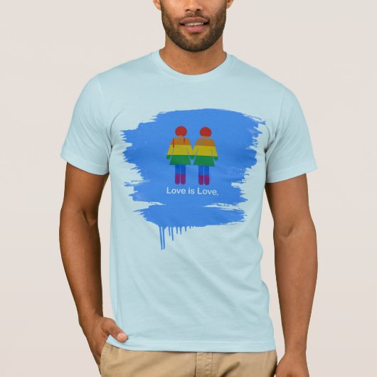 愛は愛レズビアンのカップル- .PNGです Tシャツ (正面)