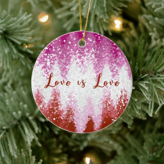 愛は愛レズビアンプライド国旗の色LGBT セラミックオーナメント (ツリー)