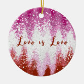 愛は愛レズビアンプライド国旗の色LGBT セラミックオーナメント (正面)