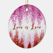 愛は愛レズビアンプライド国旗の色LGBT セラミックオーナメント (左)