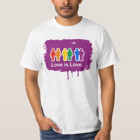 愛は愛紫色です Tシャツ (正面)
