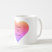 愛は愛虹のハートのコーヒー・マグです コーヒーマグカップ (正面右)