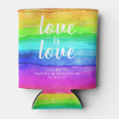 "愛は愛" ウォーターカラープライドレインボー 缶クーラー (正面)