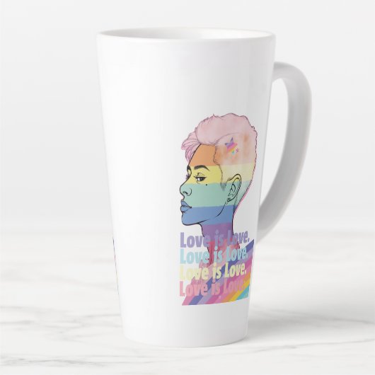 愛は愛 カフェラテマグ (右アングル)