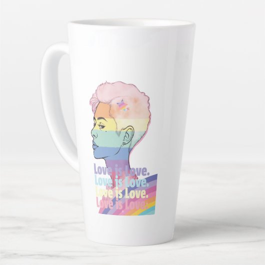 愛は愛 カフェラテマグ (左アングル)