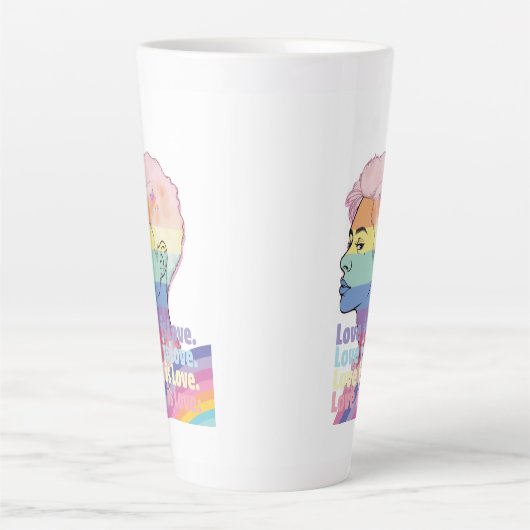 愛は愛 カフェラテマグ (正面)