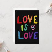 愛は愛 カラフルな虹 ゲイプライド 手作り カード (正面/裏面インサイチュ)