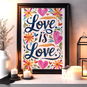 愛は愛 カラフルLGBTQ壁画 ポスター