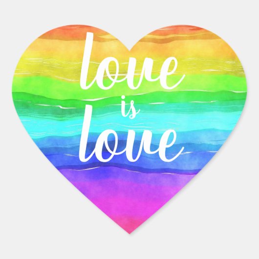 「愛は愛」ゲイプライドレインボークラシックー ハートシール (正面)