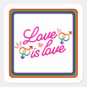 「愛は愛」スクエアステッカー スクエアシール (正面)
