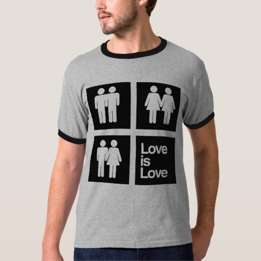 愛は愛 ブロック Tシャツ (正面)