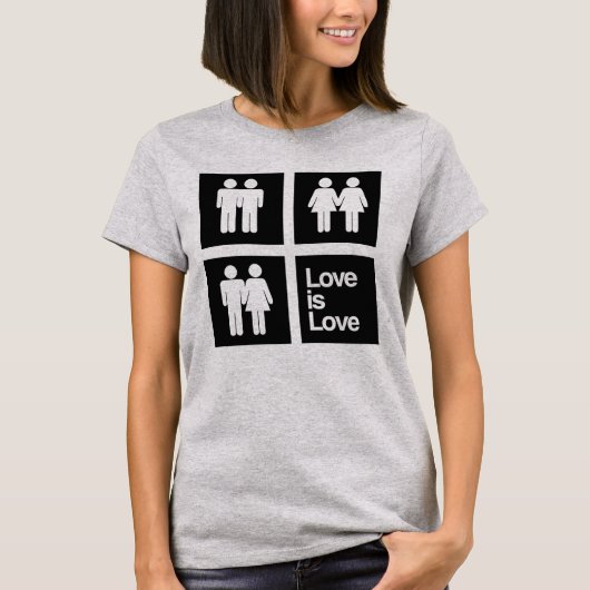 愛は愛 ブロック Tシャツ (正面)