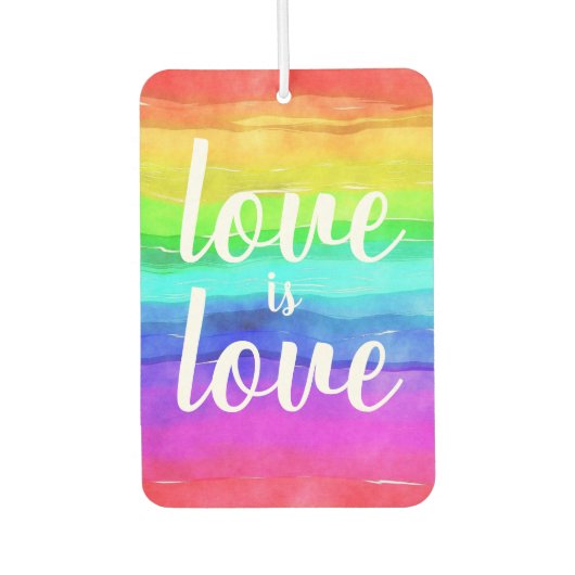 愛は愛|プライドレインボーウォーター色 カーエアーフレッシュナー (正面)