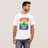 愛は愛、プライド旗 Tシャツ (正面フル)