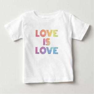 愛は愛  モダンストライプ ベビーTシャツ