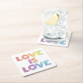 愛は愛|モダン個のストライプ スクエアペーパーコースター (インサイチュ)