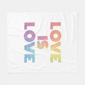 愛は愛|モダン個のストライプ フリースブランケット (正面(横))