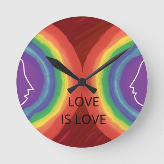 愛は愛 ラウンド壁時計 (正面)