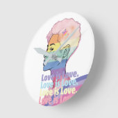 愛は愛 ラウンド壁時計 (傾斜)