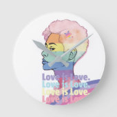 愛は愛 ラウンド壁時計 (正面)