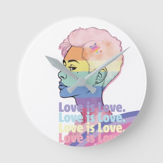 愛は愛 ラウンド壁時計 (正面)