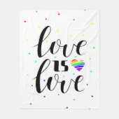 愛は愛|レインボーハート フリースブランケット (正面)