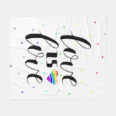 愛は愛|レインボーハート フリースブランケット (正面(横))