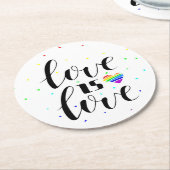 愛は愛|レインボーハート ラウンドペーパーコースター (アングル)