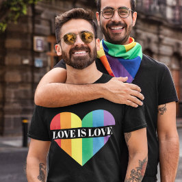 愛は愛 レインボーハート LGBTQ プライド Tシャツ