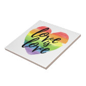 愛は愛|レインボー水彩ハート タイル (側面)